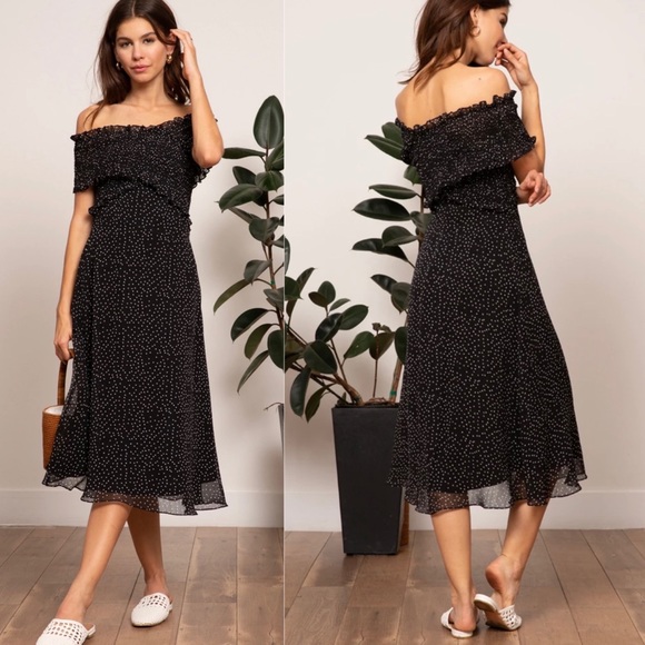 LUCY PARIS Polka Dot Off Shoulder Dorothy Dress - Picture 14 of 16